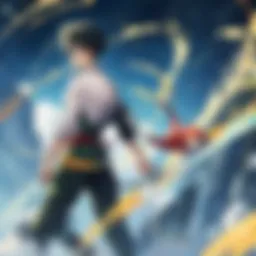 A vibrant depiction of Gon Freecss in his iconic pose, showcasing his adventurous spirit