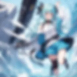 A vibrant scene showcasing Amaki's unique art style