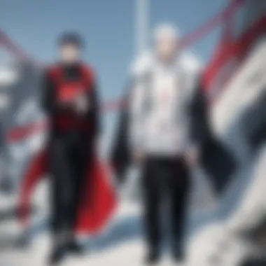 Character Dynamics in Jujutsu Kaisen The main characters of Jujutsu Kaisen depicted in a dramatic moment, emphasizing their relationships.