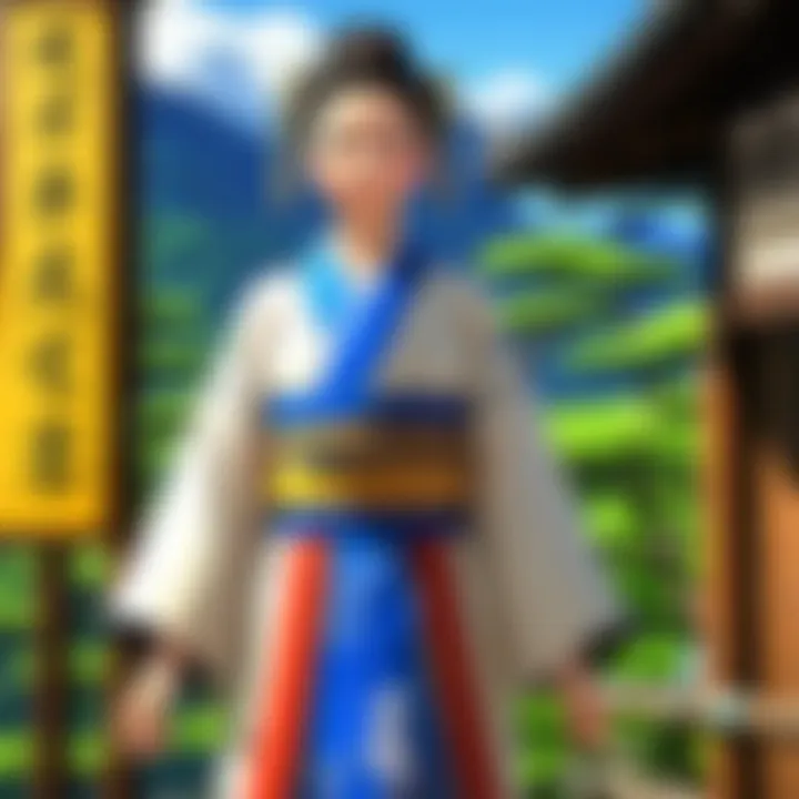 A vibrant scene capturing the essence of a key character in Kin no Tori, showcasing their unique traits.