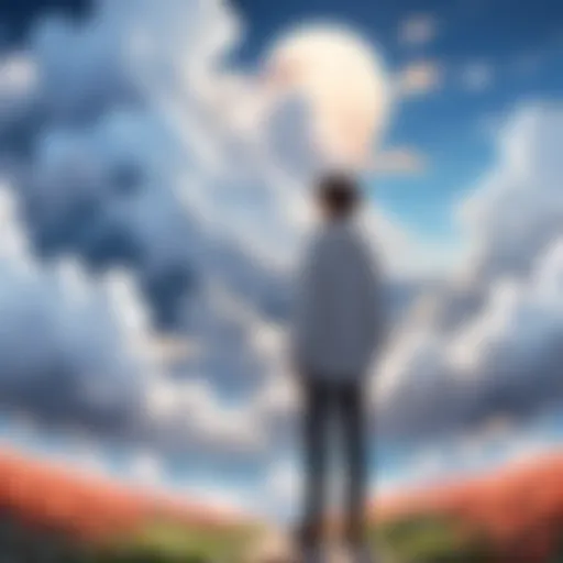 A vibrant illustration showcasing the ethereal landscapes depicted in 'Lost in the Clouds.'