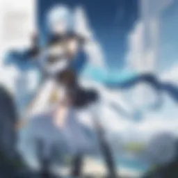 A detailed illustration of the protagonist's journey through a fantastical landscape