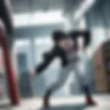 A dynamic scene from My Hero Academia showcasing the main characters in action.