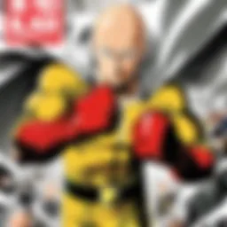 Cover art of the One Punch Man manga box set showcasing iconic characters