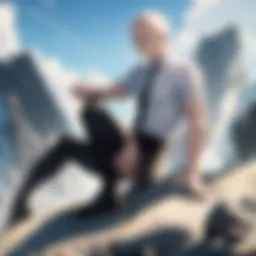 A vibrant scene showcasing Saitama in action