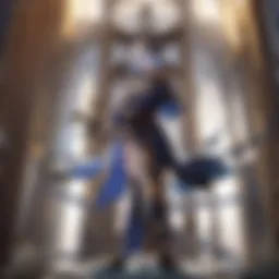 A visual representation of the Overlord anime's central character, Ainz Ooal Gown, showcasing his intricate armor and commanding presence in a fantasy setting.