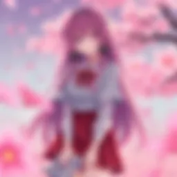 A vibrant illustration showcasing the unique color palette of Ruby anime