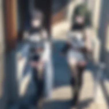 Character Dynamics in Sword Art Online An artistic interpretation of the main characters engaging in a pivotal moment within the storyline