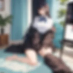 A serene home setup for watching anime offline, complete with a cozy couch and a large screen.