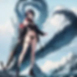 An intricate illustration of a character surrounded by various anime elements