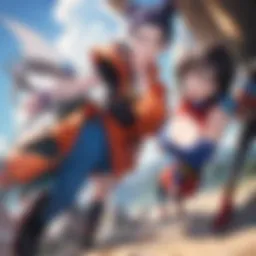 A dynamic confrontation between iconic characters