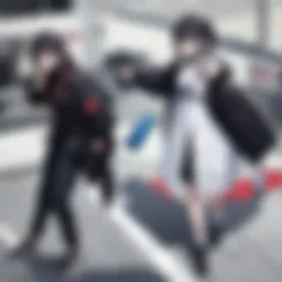 A close-up view of a sleek Japanese flip phone showcasing its unique design.