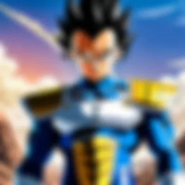 Vegeta training intensely in the gravity chamber