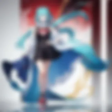 Anime-Themed Apparel Showcase An array of anime-themed apparel showcased in a colorful layout