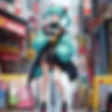 Vibrant Anime Figurine Collection A vibrant collection of anime figurines displayed on a shelf