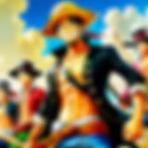 The Straw Hat Pirates navigating the Grand Line