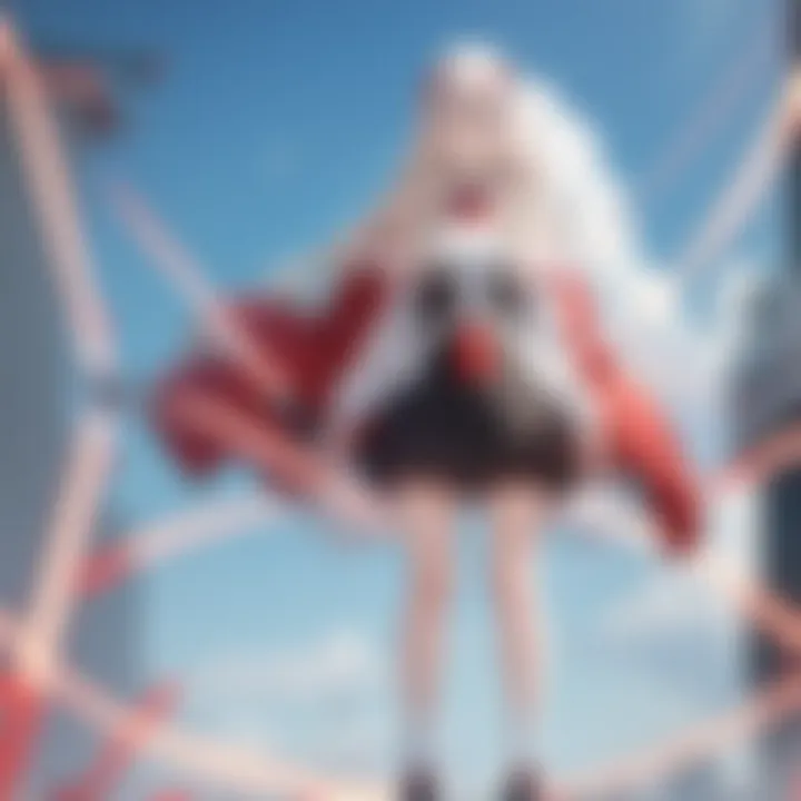 An anime fan enjoying Darling in the Franxx on a large screen