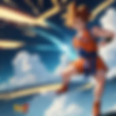 Goku in Action A vibrant scene from Dragon Ball Z showcasing Goku in action