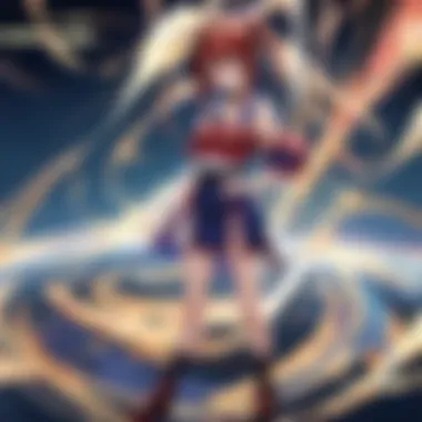 An illustration of a Yu-Gi-Oh! duel in action