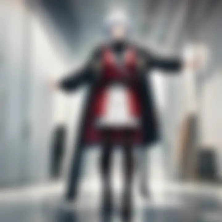 A vibrant scene illustrating the cultural background of a classic anime character.