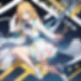 Your Lie in April collectibles display showcasing diverse merchandise