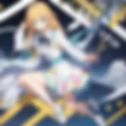 Your Lie in April collectibles display showcasing diverse merchandise