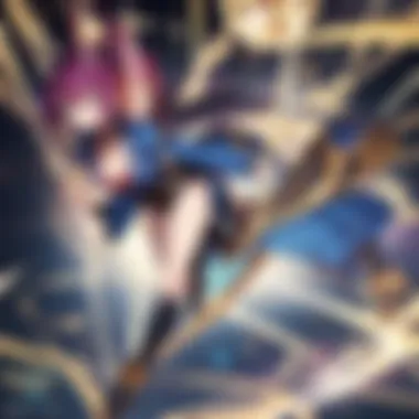 Dynamic Duel in Yu-Gi-Oh! GX A dynamic duel scene featuring iconic characters from Yu-Gi-Oh! GX.